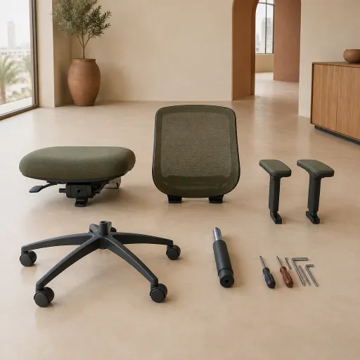 Practical steps for taking apart a desk chair in Arabian Emirate offices